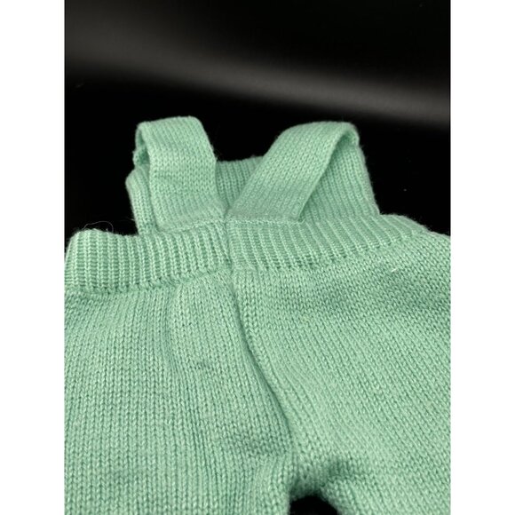 Cabbage Patch Kids Coleco Teal Green Knit Overalls Romper Vtg 1985 Twins Doll - Picture 4 of 5